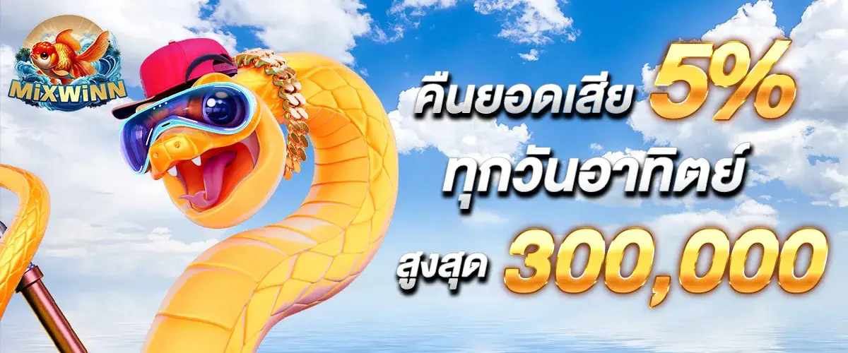 คืนยอดเสีย 5% ทุกวันอาทิตย์ สูงสุด 300,000​